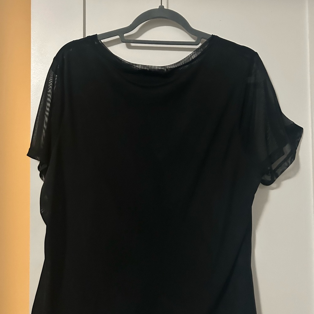 Halogen Black Mesh T-Shirt Size 1X - Picture 4 of 4